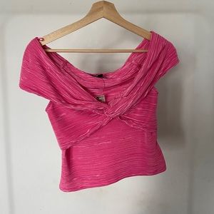 Express Pink Ruched Top